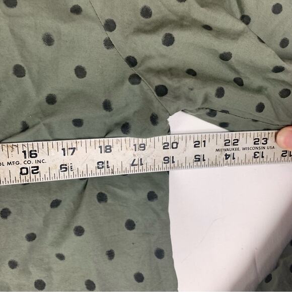 Sundance size medium Green polka dot Tunic Curved Hemline relaxed casual - Picture 8 of 10